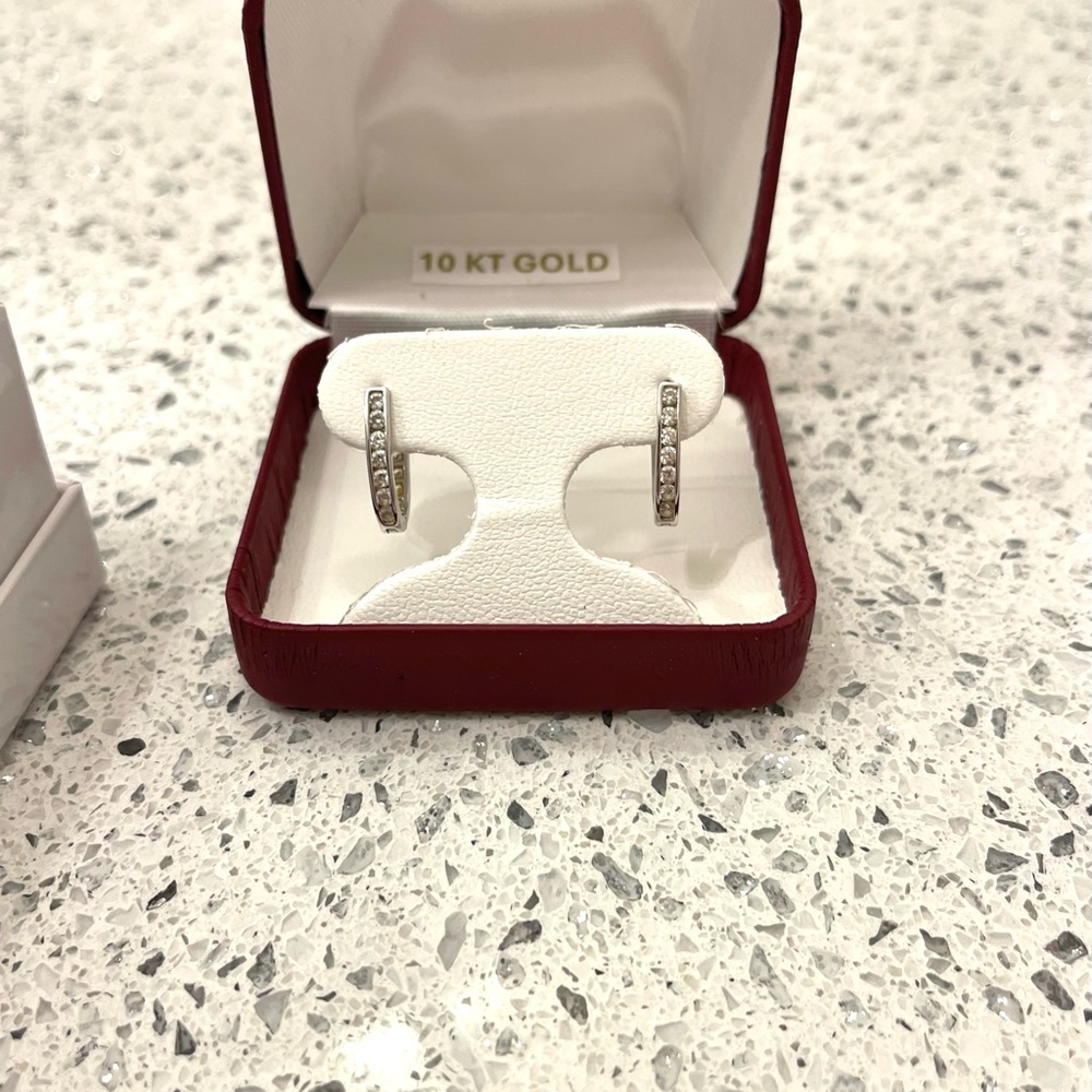 Elegant White Gold Huggie Earrings